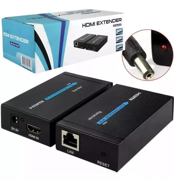 Imagem de Extensor Hdmi 60 Metros X Rj45 Cat5/ Cat6 3D 1080P Bivolt