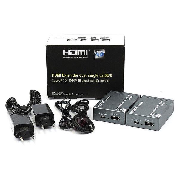 Imagem de Extensor HDMI até 60 Metros Via Cabo de Rede CAT5 ou CAT6