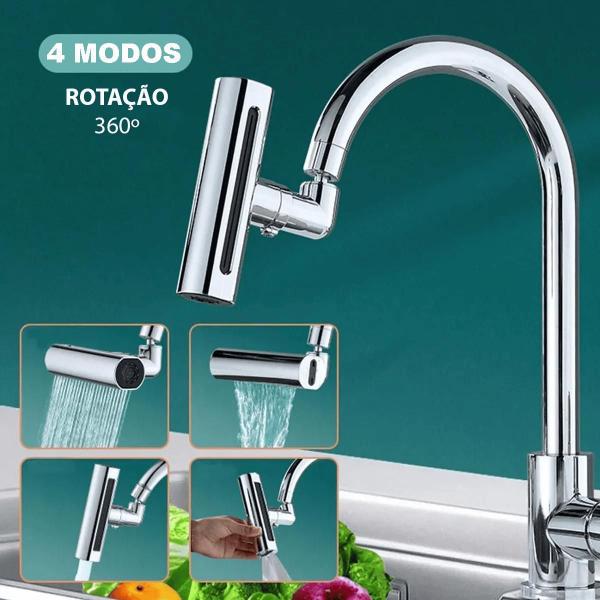 Imagem de Extensor Torneira 4 Modos Cascata Cozinha Giratorio 360º