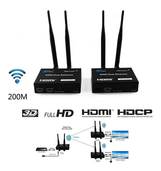 Imagem de Extensor Transmissor E Receptor 1080P Hdmi 200M Com 2 Antena