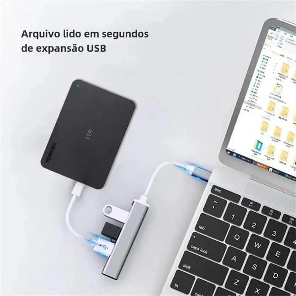 Imagem de Extensor USB-C para 4 Portas USB 3.0 - Docking Station com Hub