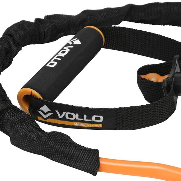 Imagem de Extensor Vollo Sports Nível Médio Funcional Academia 11mm VP1064 Laranja e Preto