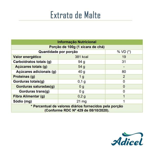 Extrato De Malte Adicel - 25kg - Adicel Ingredientes Imagem de Extrato De Malte Adicel - 25kg