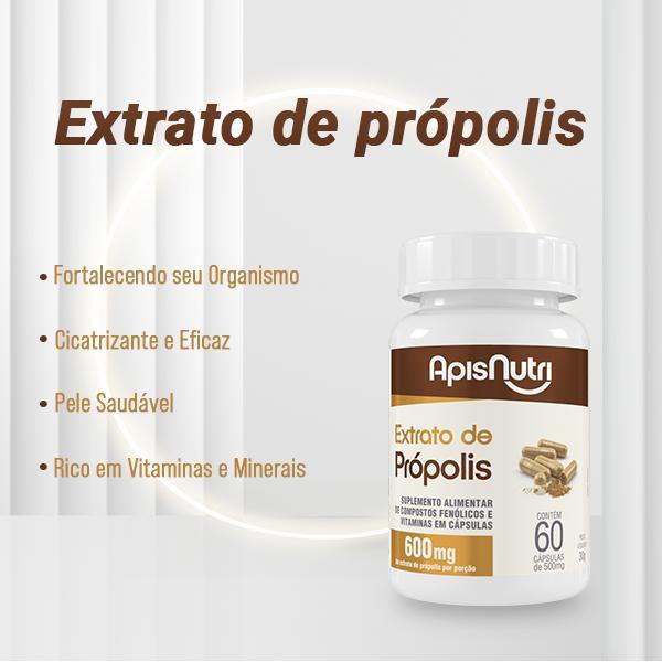 Extrato de Própolis 500mg 60 cápsulas - ApisNutri Imagem de Extrato de Própolis 500mg 60 cápsulas - ApisNutri