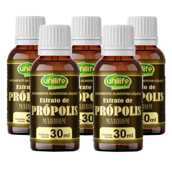 Imagem de Extrato de Própolis Marrom 30ml Kit com 5