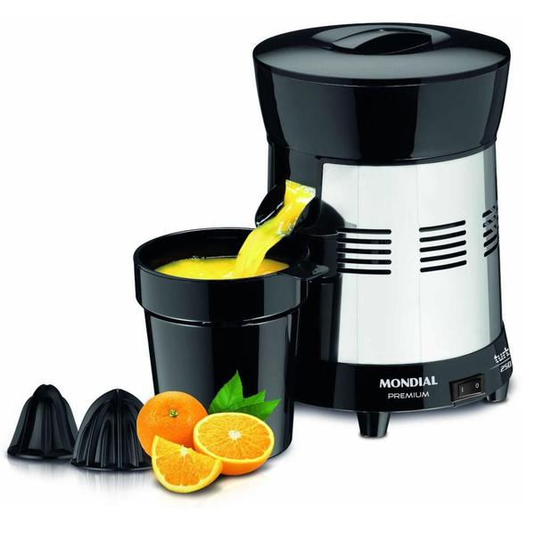 Extrator de Frutas Mondial Premium Turbo Preto Bivolt E-10 Extrator de Frutas Mondial Premium Turbo Preto Bivolt E-10