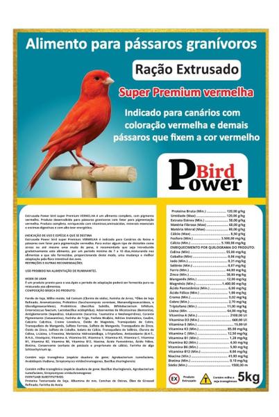 Imagem de Extrusada Power Bird Canarios Vermelha 5 kgs