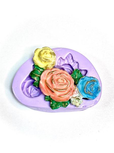 Imagem de F1123 molde de silicone rosas confeitaria biscuit