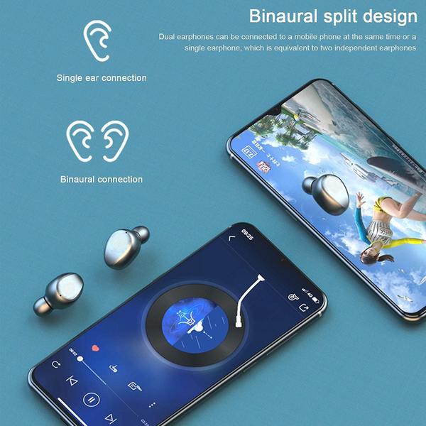 Imagem de F9 Fone de ouvido Bluetooth sem fio Alto-falante binaural Mini alto-falante de transmissão 2 em 1