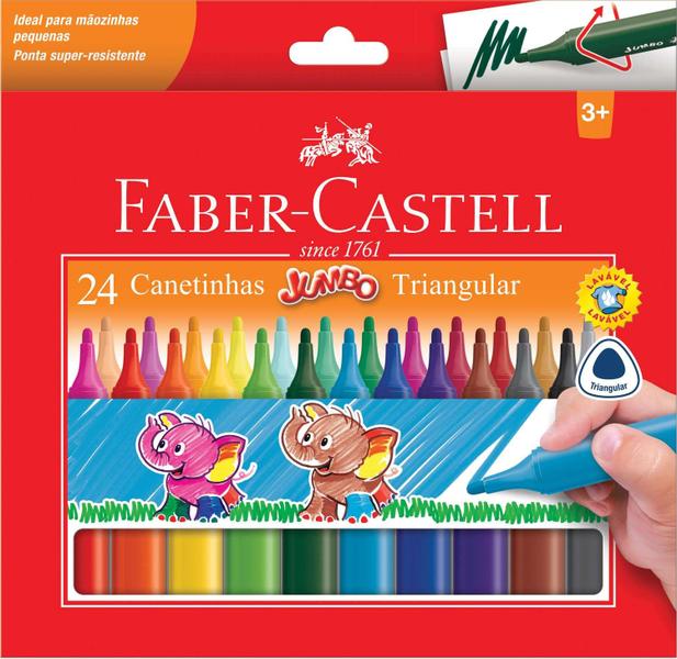 Imagem de Faber-Castell Caneta hidrografica Jumbo Triangular 24 Cores