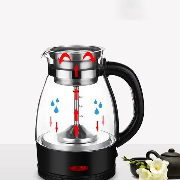 Imagem de Fabricante de café de chaleira elétrica Black Pu 'er Vidro Elétrico Chaleira A vapor Bule automático tipo set chaleira de chá elétrico Chaleiras Elétricas