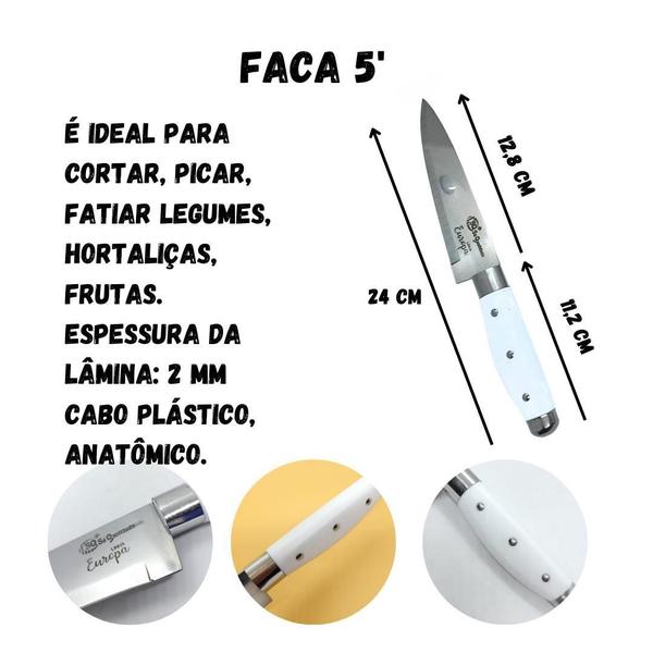 Imagem de Faca 5' Inox Cozinha Carne Legumes Frutas Peixe Churrasco