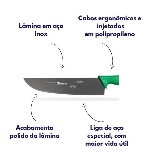 Imagem de Faca carne refile de mesa c/ lam. reta larga 25cm bkg303-10