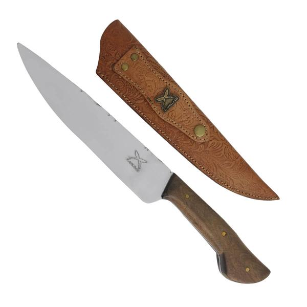 Faca Chef 7' Artesanal Full Tang Aço Inox Cabo Madeira Imbuia Churrasco Zanline Laminada - Facas Zanline Imagem de Faca Chef 7' Artesanal Full Tang Aço Inox Cabo Madeira Imbuia Churrasco Zanline Laminada