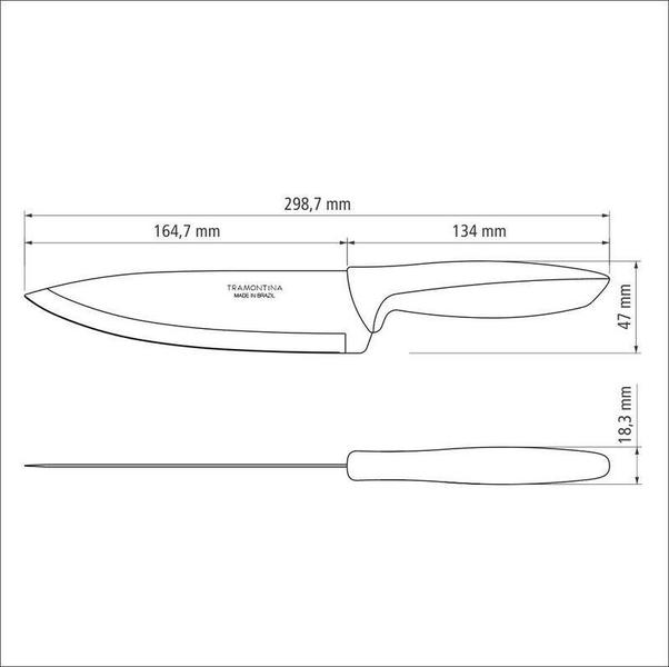 Imagem de Faca chef 7 plenus preto - lamina de aco inox e cabo de polipropileno