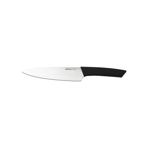 Faca Chef 8 Polegadas Aço Inoxidável e Polipropileno cor Preto Linha Versatile Brinox - Padrão Imagem de Faca Chef 8 Polegadas Aço Inoxidável e Polipropileno cor Preto Linha Versatile Brinox