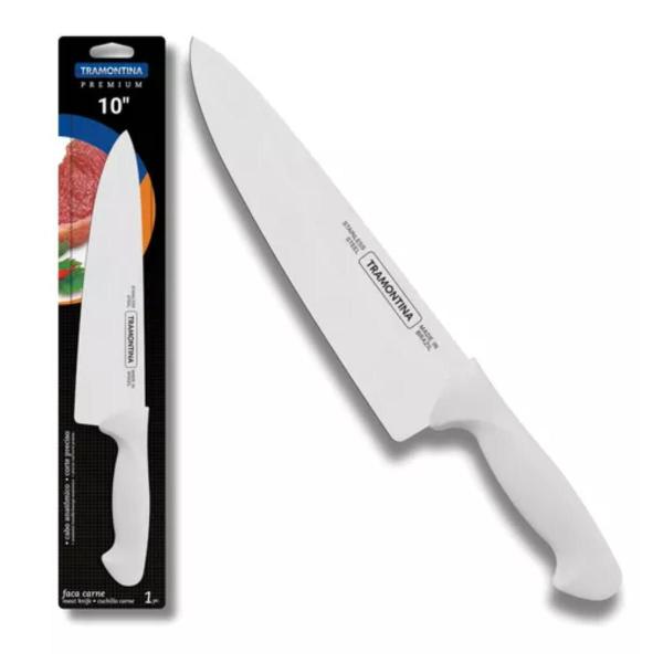 Faca Chef Premium Branco 10" Tramontina Imagem de Faca Chef Premium Branco 10" Tramontina