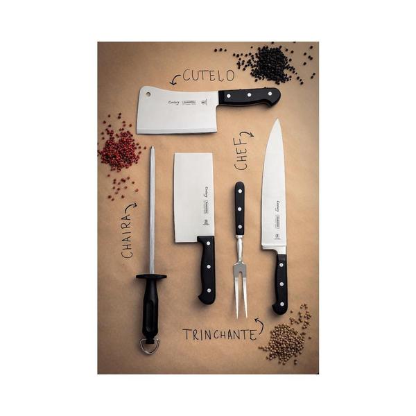 Faca Chef Tramontina Century 10'' Lâmina De Inox Preto Imagem de Faca Chef Tramontina Century 10'' Lâmina De Inox Preto