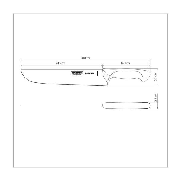 Imagem de Faca Chef Tramontina Premium Aço Inox e Cabo Branco 10''