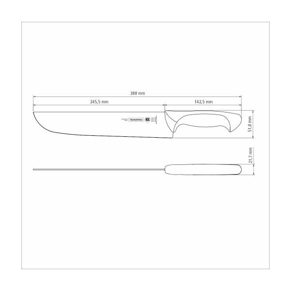 Imagem de Faca Chef Tramontina Premium com Lamina em Aço Inox e Cabo de Polipropileno Branco 10"