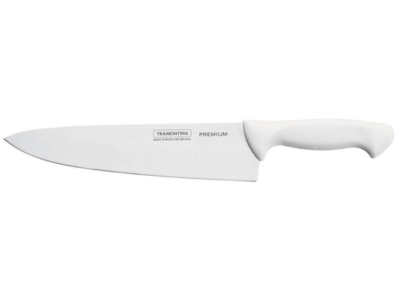 Faca chef10 premium branco lamina de aco inox e cabo de polipropileno tramontina Imagem de Faca chef10 premium branco lamina de aco inox e cabo de polipropileno tramontina