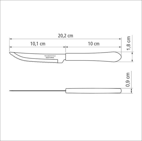 Imagem de Faca Churrasco Inox 4" Leme Cinza Tramontina Cinza