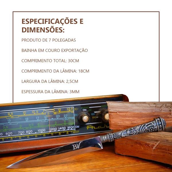 Imagem de Faca Churrasco Milonguita 7 pol. Aço Cirúrgico Artesanal