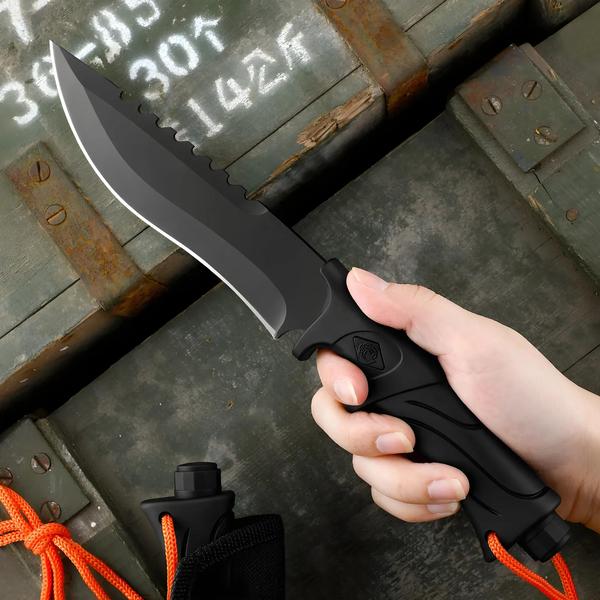 Imagem de Faca de Camping e Caça com Bainha - Lâmina Fixa Tactical Bowie Full Tang