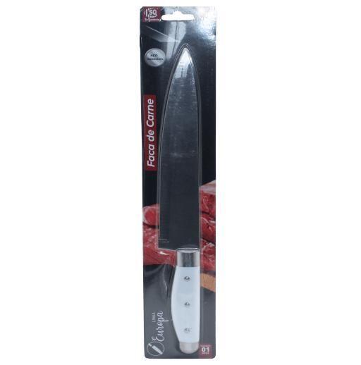 Imagem de Faca De Carne Chef Cozinha Churrasqueiro Inox Afiado 32Cm