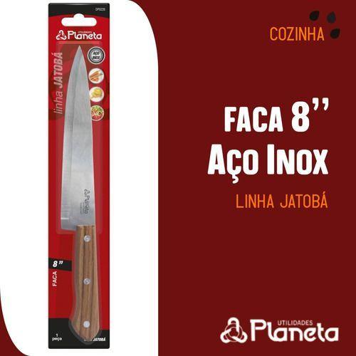 Imagem de Faca De Churrasco Cozinha 8'' Aço Inox Cabo Madeira Jatobá