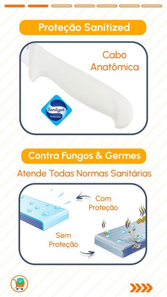 Imagem de Faca de Desossa 6 Pol 5515-6 Mundial Linha Nacional Para Açougue Frigorífico Profissional Cabo Antibacteria Certificada