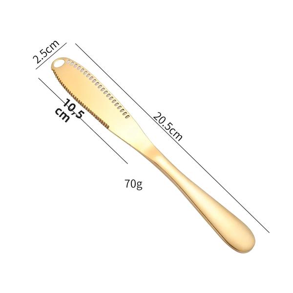 Imagem de Faca de Manteiga de Aço Inoxidável com Furos - Ideal para Queijo, Geléia e Torradas