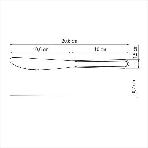 Imagem de Faca de Mesa Buzios 4" Tramontina Prata