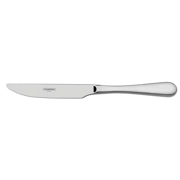 Faca de Mesa Tramontina Classic em Aço Inox sem Ponta Serrilha Imagem de Faca de Mesa Tramontina Classic em Aço Inox sem Ponta Serrilha