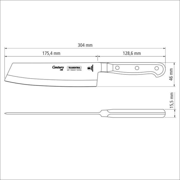 Imagem de Faca Fatiar / Picar Chef Century 7" Tramontina - 24024/107