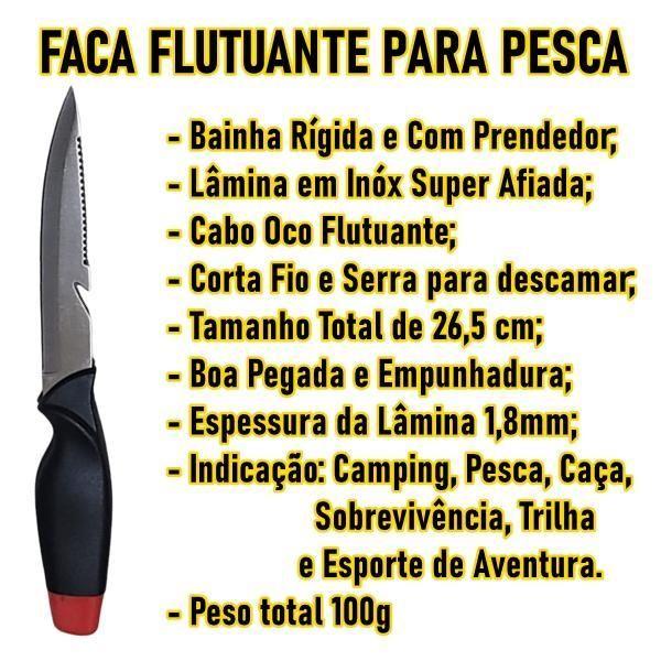 Imagem de Faca Flutuante Para Pesca Esportiva Aventura Bainha Plástica