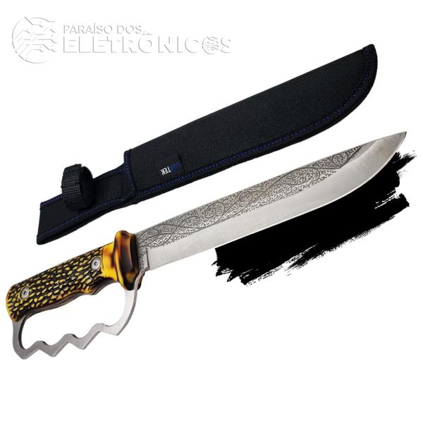 Faca Full Tang Lamina Afiada 2,8mm Com Batedor de Carne + Bainha Resistente SLKA24 - Luatek Imagem de Faca Full Tang Lamina Afiada 2,8mm Com Batedor de Carne + Bainha Resistente SLKA24