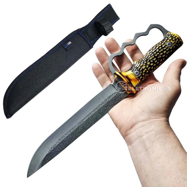 Faca Full Tang Lamina Afiada 2,8mm Com Batedor de Carne + Bainha Resistente SLKA24 - Luatek Imagem de Faca Full Tang Lamina Afiada 2,8mm Com Batedor de Carne + Bainha Resistente SLKA24