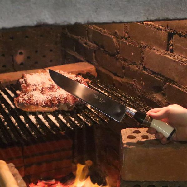 Imagem de Faca Gaúcha N 10 Aço Inox Cabo Curvo Chifre Madeira Osso