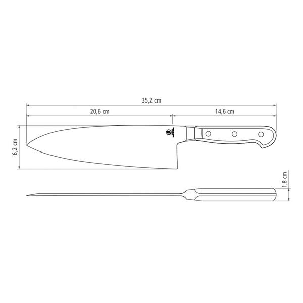 Imagem de Faca Inox Deba com Cabo de Policarbonato 8" Sushi - Tramontina