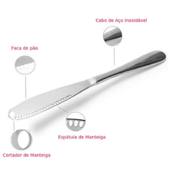 Imagem de Faca Inox Para Manteiga 3 Em 1 Mimo Style