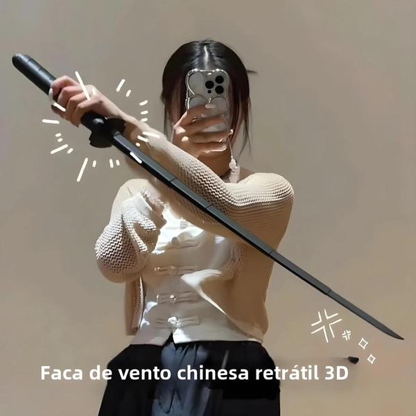 Imagem de Faca Katana Samurai Dobrável - Adulto - Brinquedo/Adereço de Foto 3D