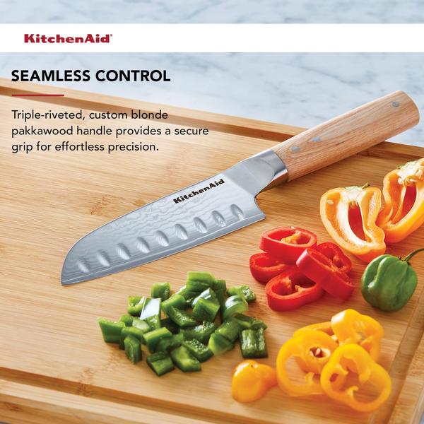 Imagem de Faca KitchenAid Premium Santoku 12,7 cm AUS-10 em aço damasco