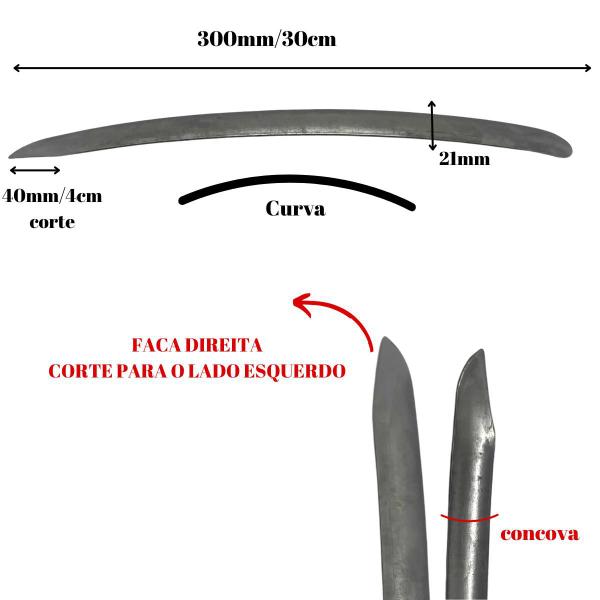 Imagem de Faca Lâmina Sapateiro 30cm Corte de Couro Berg/corneta Opções Reta/direita/esquerda