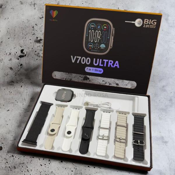 Faça Mais com Menos Esforço com o Relógio Inteligente Series 9 Ultra + 7 Pulseiras - MR Imagem de Faça Mais com Menos Esforço com o Relógio Inteligente Series 9 Ultra + 7 Pulseiras