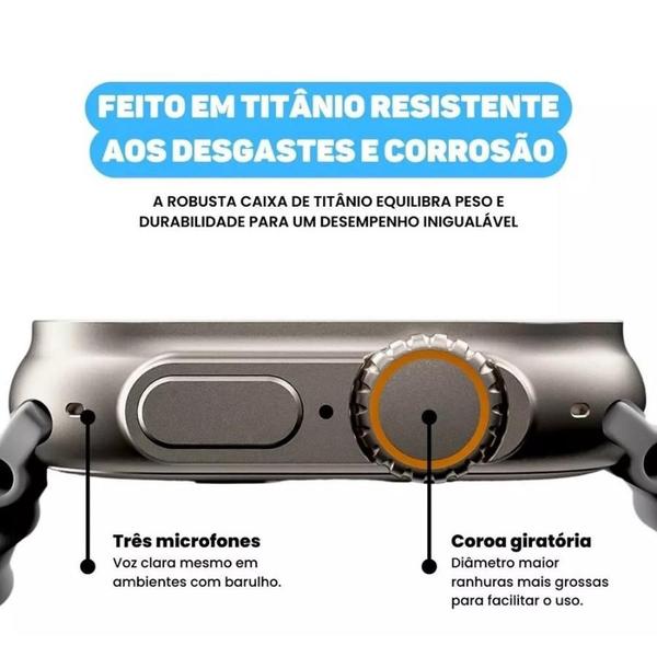 Faça Mais com Menos Esforço com o Relógio Inteligente Series 9 Ultra + 7 Pulseiras - MR Imagem de Faça Mais com Menos Esforço com o Relógio Inteligente Series 9 Ultra + 7 Pulseiras