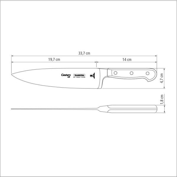 Imagem de Faca MasterChef Brasil 8" Inox Century Tramontina