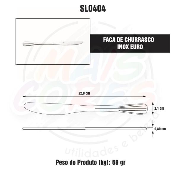 Imagem de Faca Mesa Inox Euro Com 12 Pçs Original Line