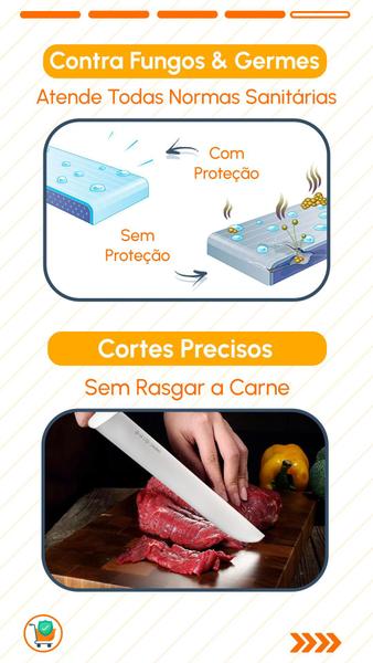 Imagem de Faca Mundial 14 Polegadas 35 cm Bife Carne Churrasco Grego Açougue Cabo Antibacteria Certificado