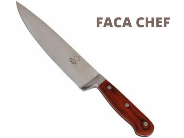 Imagem de Faca Original Chef Line 8" Aço Inox Cabo Em Madeira